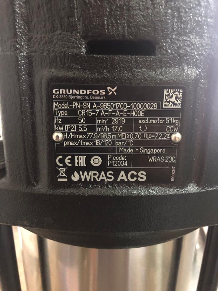 เตรียมงานประกอบ Booster pump Grunsfos CR 15-7 + Pressure tank 300L